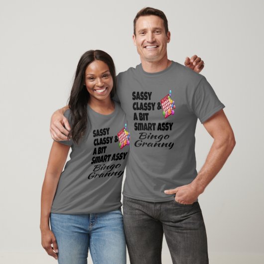 T-shirt Funny Sassy Classy Et Un Peu Smart Assy Bingo Gran (Unisexe)