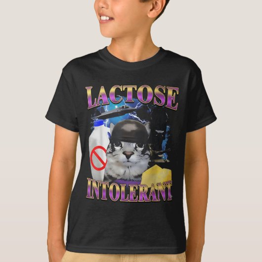 T-shirt Funny Saying Lactose Intolerant Silly Cat Meme Cat (Devant)