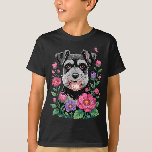 T-shirt Funny Schnauzer Art For Women Schnauzer Dog Lover  (Devant)