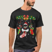 T-shirt Funny Schnauzer Christmas Tree Socks Dog Lover Xma (Devant)