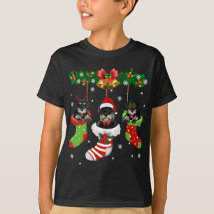 T-shirt Funny Schnauzer Christmas Tree Socks Dog Lover Xma