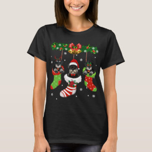 T-shirt Funny Schnauzer Christmas Tree Socks Dog Lover Xma