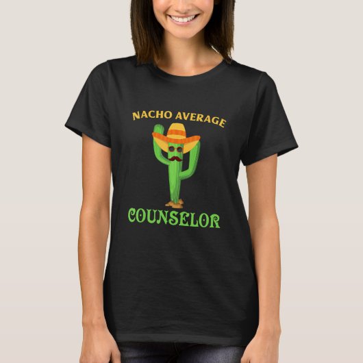 T-shirt Funny School Counselor Nacho Retro Teacher Cactus (Devant)