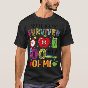 T-shirt Funny School Graphic My Teacher Survived 100 Days 