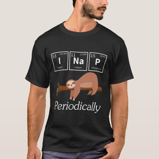 T-shirt Funny Science Pun Chimie Sloth Nap Lover (Devant)