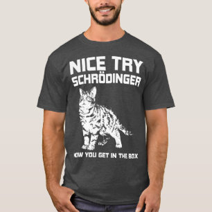 T-shirt Funny Science Schrdingers Cadeaux Cat Cat Cote Phy