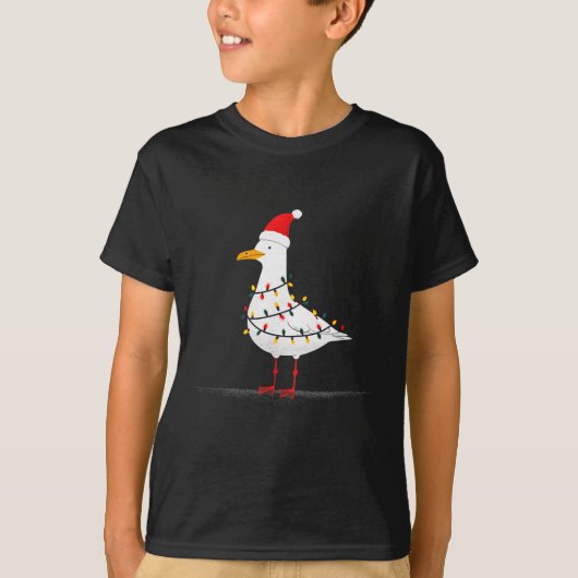 T-shirt Funny Seagull Christmas Graphics Animal Lights Lov (Devant)
