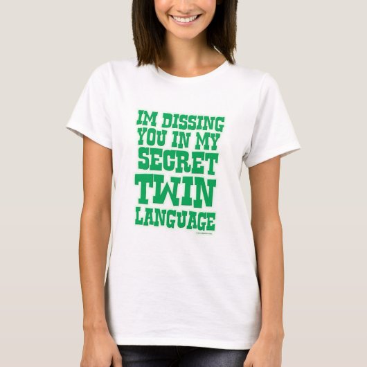T-shirt Funny Secret Twin Langue Famille Amusant Slogan (Devant)