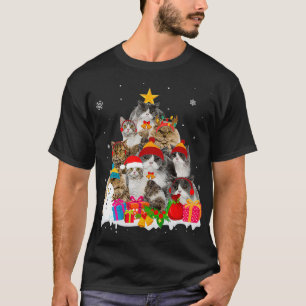 T-shirt Funny Selkirk Rex Christmas Tree Animaux Amoureux 