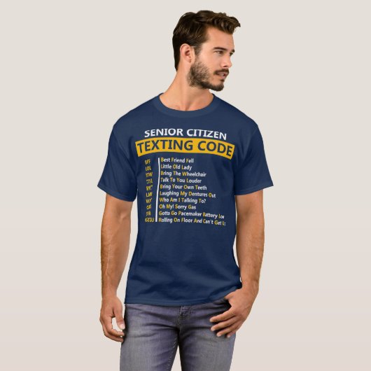T-shirt Funny Senior Citizens Texting Code Design Gift (Devant entier)