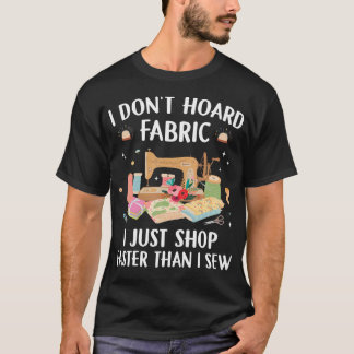 T-shirt Funny Sewing Machine Quilting Lover Quilted Fabric
