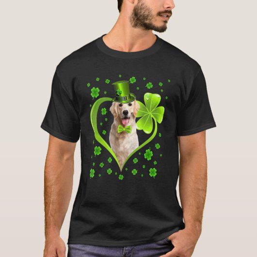T-shirt Funny Shamrock chiot Labrador Chien St Patrick's D (Devant)