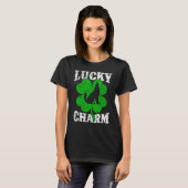 T-shirt Funny Shamrock Feuille Lucky Charm Wolf St Patrick (Devant entier)