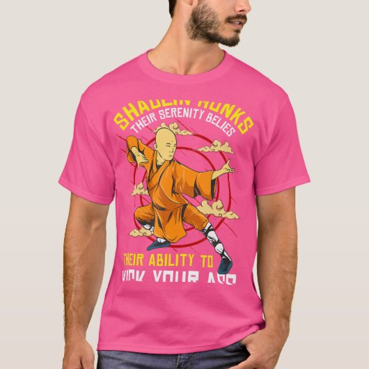 T-shirt Funny Shaolin Monk Kung Fu (Devant)