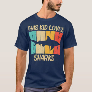 T-shirt Funny Shark For Kids Boys Hammerhead Tiger Sharks