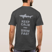 T-shirt Funny Shark Gardez le calme et nagez vite (Dos)