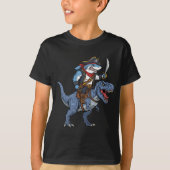 T-shirt Funny Shark Pirate équitation Dinosaure T Rex (Devant)