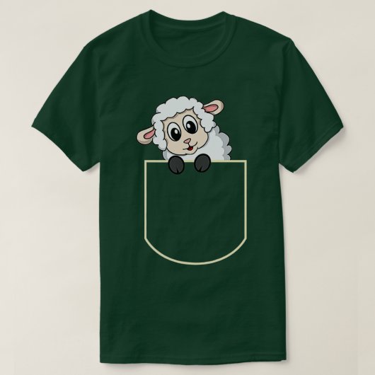 T-shirt Funny Sheep In The Pocket Gift Lamb Pocket (Design devant)