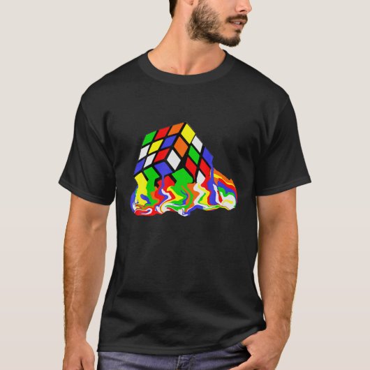 T-shirt Funny Sheldon Nerdy Melting Puzzle Cube Cadeau (Devant)