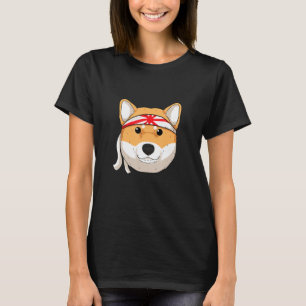 T-shirt Funny Shiba Inu Uni Chien Rouge Bandana Traditionn