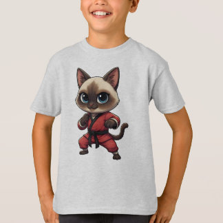 T-shirt Funny Siamese Kung Fu Cat, Kitten Martial Arts