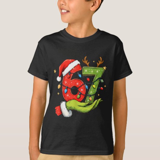 T-shirt Funny Six Seven 67 Meme Santa Christmas Brainrot P (Devant)