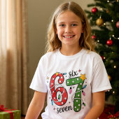 T-shirt Funny Six Seven 6 7 Meme Christmas Lights Kids