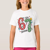 T-shirt Funny Six Seven 6 7 Meme Christmas Lights Kids (Devant)