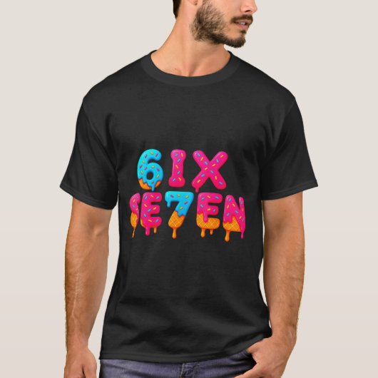 T-shirt Funny Six Seven 6 7 Meme Design (Devant)