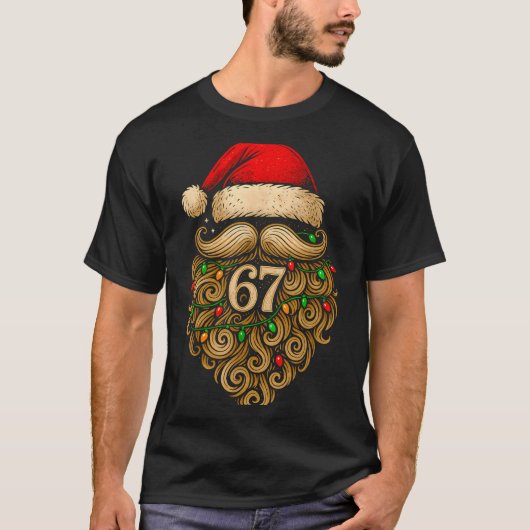 T-shirt Funny Six Seven 6 7 Meme Santa Beard Christmas Men (Devant)