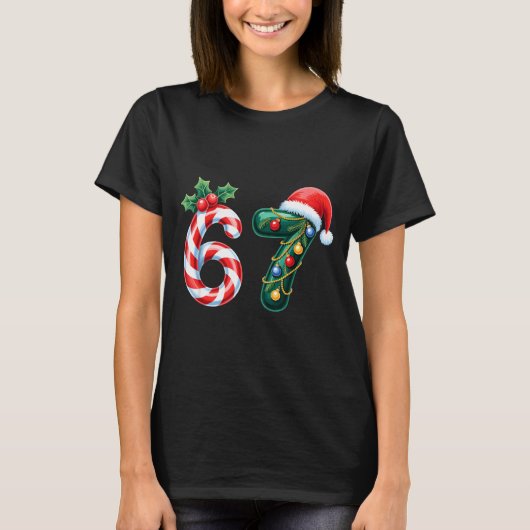T-shirt Funny Six Seven 6 7 Meme Saying Humor 67 Christmas (Devant)