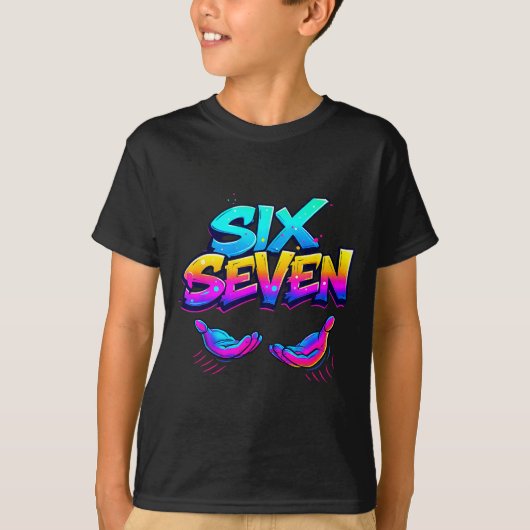 T-shirt Funny Six Seven Design Graphic 67 6 7 Meme Hands G (Devant)