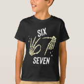 T-shirt Funny Six Seven Gen Alpha Slang Meme 6 7 Skeleton  (Devant)