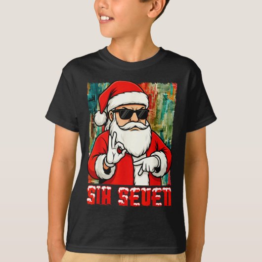 T-shirt Funny Six Seven Meme Christmas Cool Santa Saying 6 (Devant)