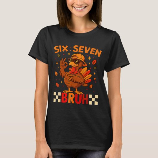 T-shirt Funny Six Seven Meme Turkey Kids Bruh, 67 Thanksgi (Devant)