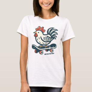 T-shirt Funny Skateboard Farm poulet personnalisé