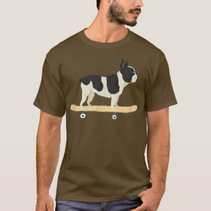 T-shirt Funny Skateboard Français Bulldog Puppy Cadeau