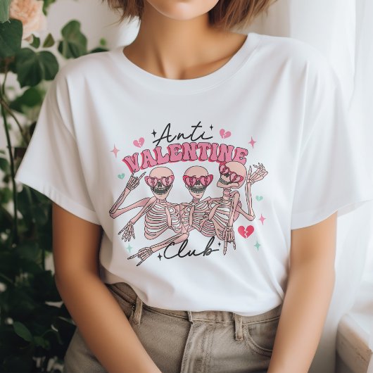 T-shirt Funny Skeleton Anti Valentine Club