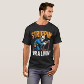 T-shirt Funny Skeleton Electrician N For A Livin Long Slee (Devant entier)