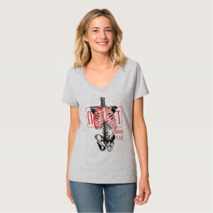T-shirt Funny Skeleton Heart Je t'aime