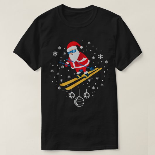 T-shirt Funny Ski Père Noël Noël Ornament Jeu de Noël (Design devant)