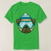 T-shirt Funny Skier Snowboard Ski Chien Carlin Lover Cadea (Design devant)