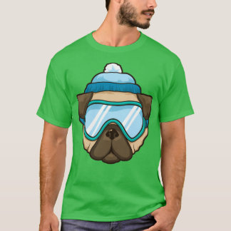 T-shirt Funny Skier Snowboard Ski Chien Carlin Lover Cadea
