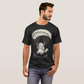 T-shirt Funny Skydiving Beaver Design Cute Parachute (Devant entier)