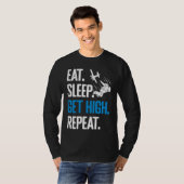 T-shirt Funny Skydiving Eat Sleep Get High Repeat Skydiver (Devant entier)