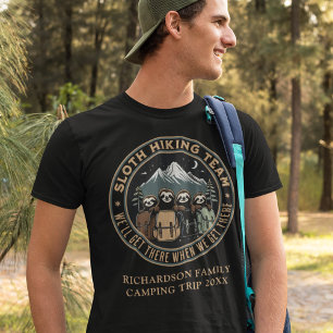 T-shirt Funny Sloth Custom Family Reunion Camping Voyage