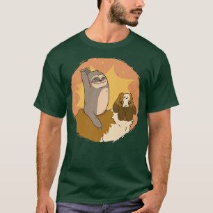 T-shirt Funny Sloth équitation Saint Bernard Chien Proprié