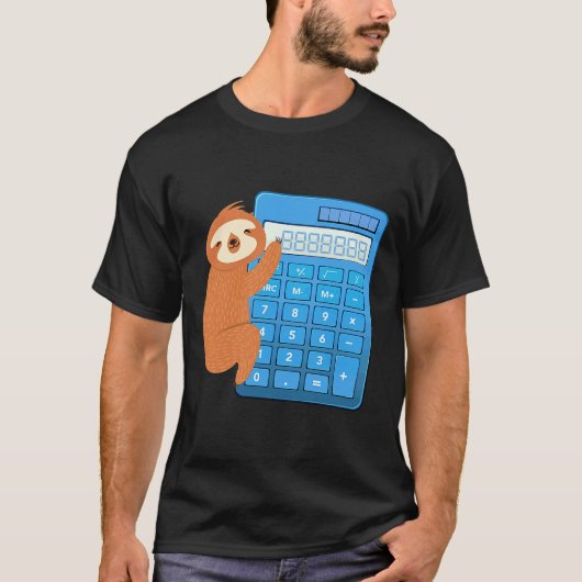 T-shirt Funny Sloth Hugging Calculator tendance (Devant)