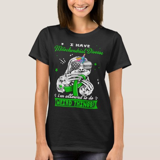 T-shirt Funny Sloth Mitochondrial Disease Warrior (Devant)