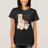 T-shirt Funny Sloth Riding Llama Shirt drôle Coeurs d'Alpa (Devant)